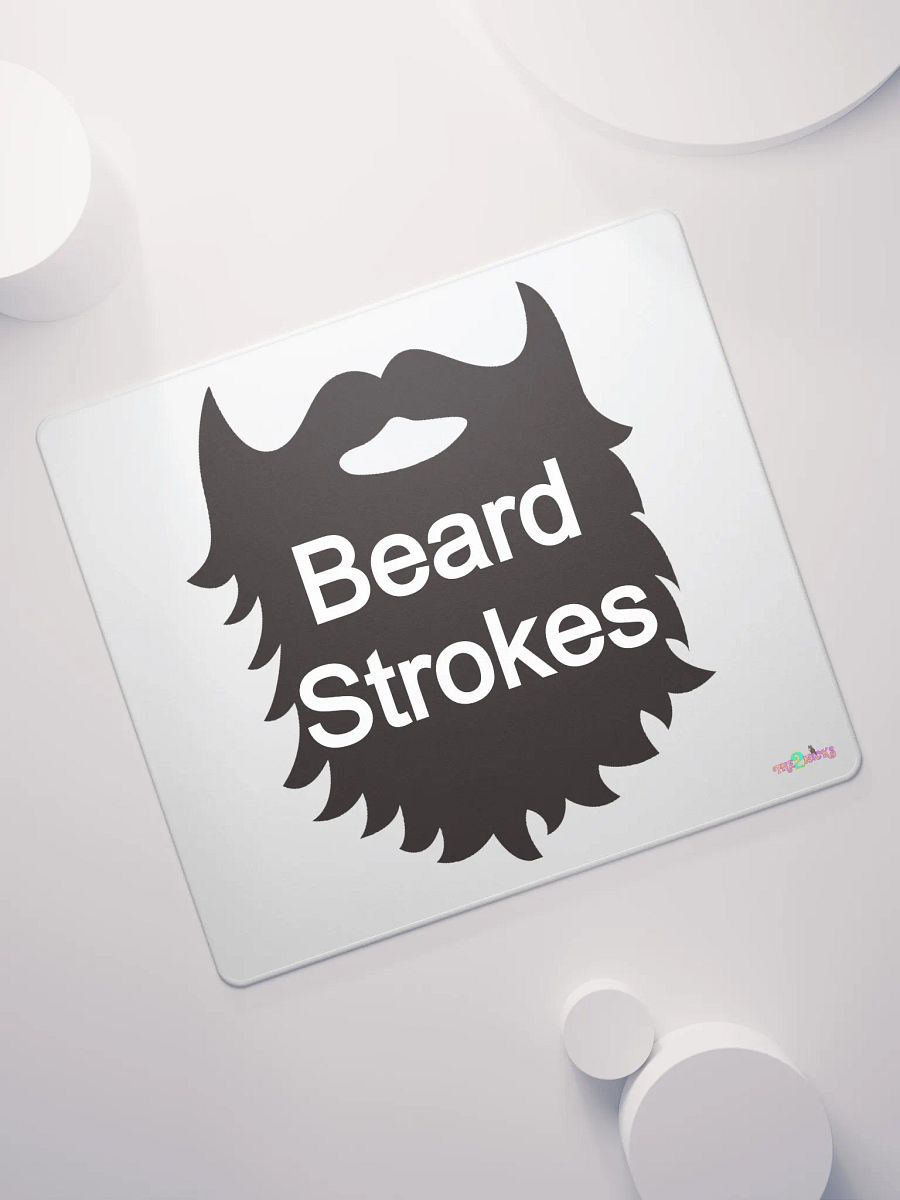 Black Beard Strokes Gaming Mouse Pad (White) product image (7)