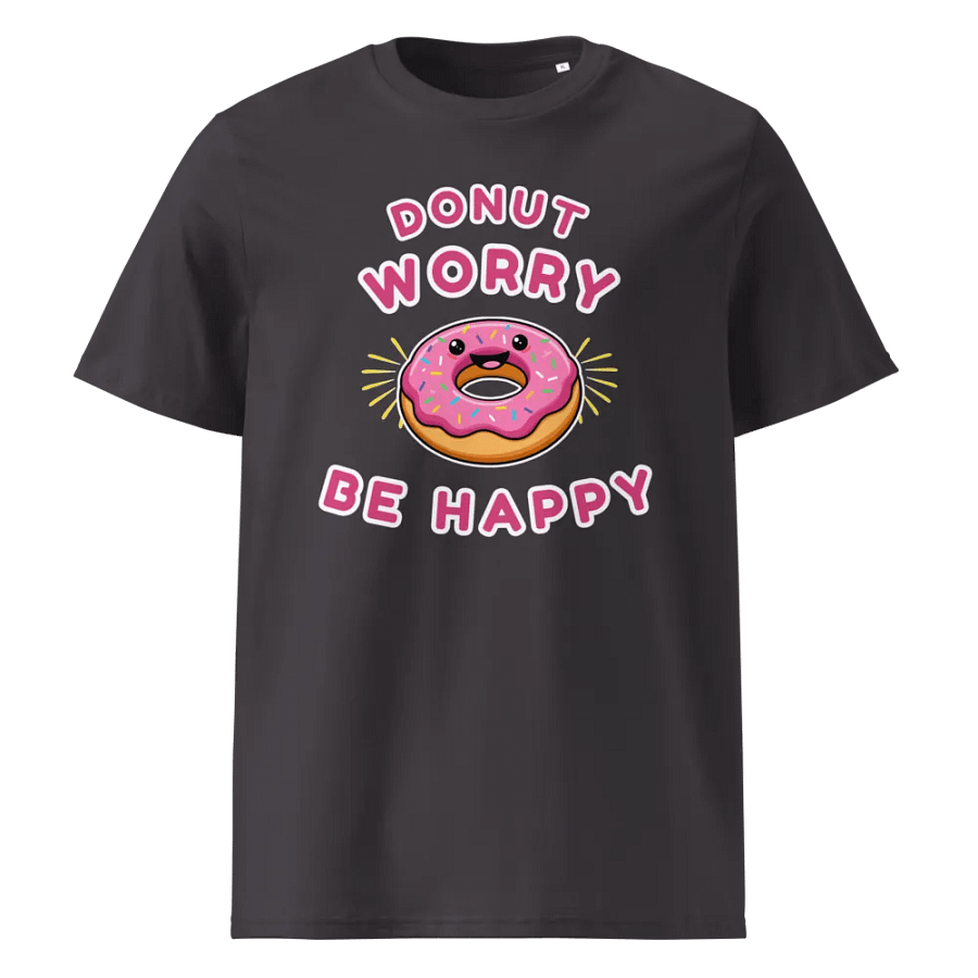 Cheerful Donut 'Donut Worry Be Happy' T-Shirt product image (5)