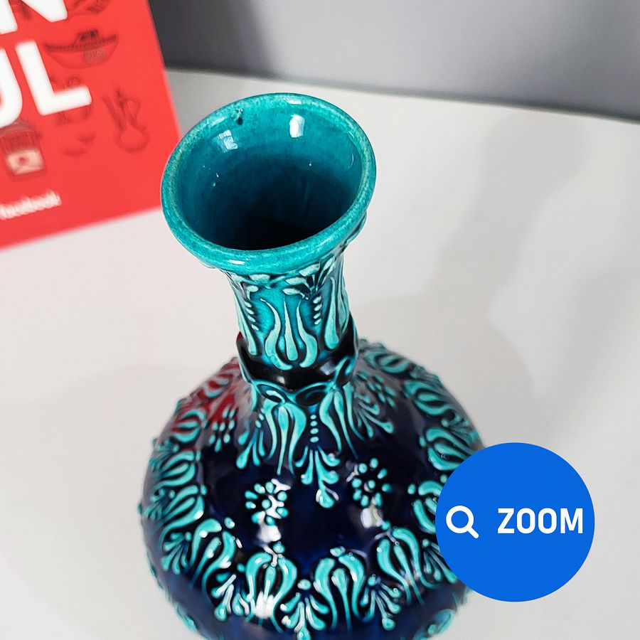 Ceramic turkuaz vase (Gözyaşı Vazo) — handmade pottery product image (2)