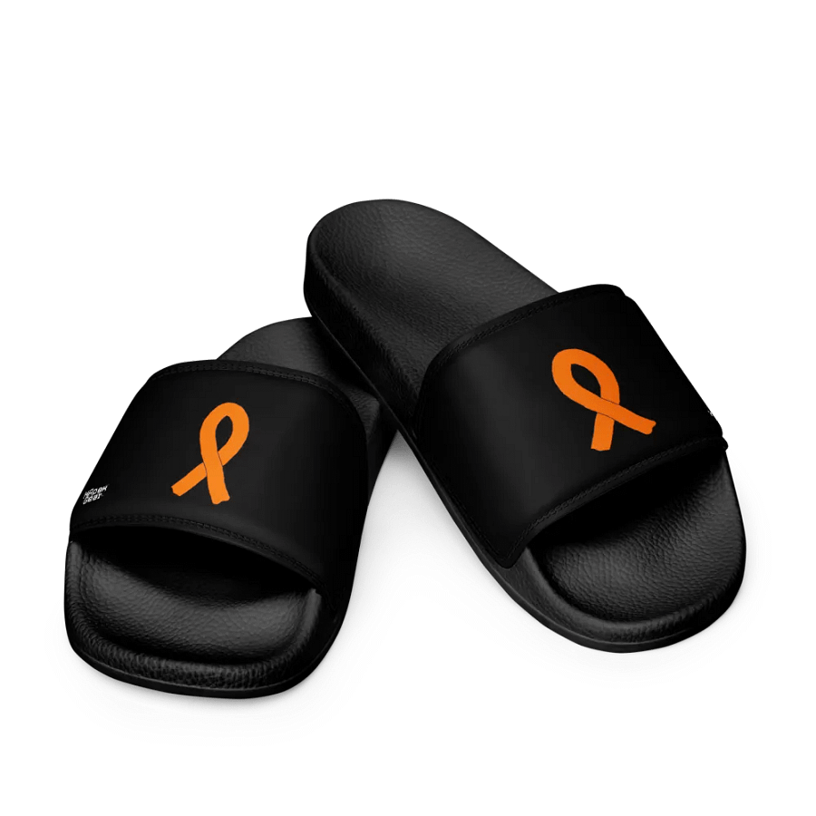 White HApex Gear White Logo Cancer Awareness Orange Ribbon. Black Women's Slides product image (9)