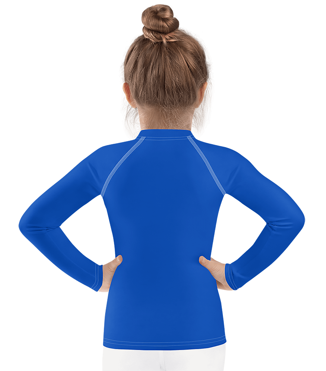 Kids Plain Color Absolute Blue Rash Guard product image (2)