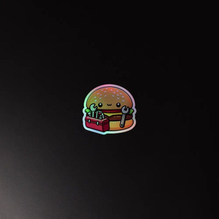Whimsical Burger Wrench Holographic Sticker Sheet product image (4)