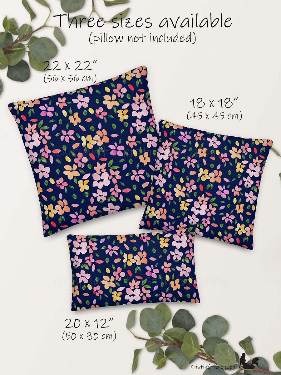 Spring Flowers on Navy Blue Premium Pillow Case product image (2)