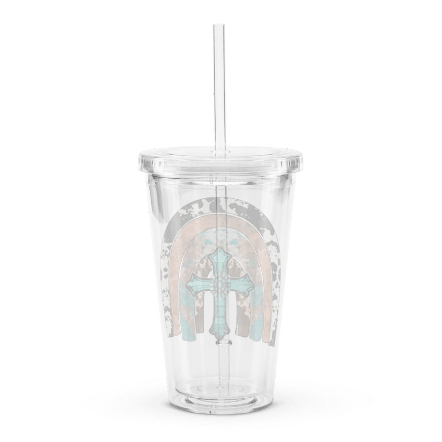 Jesus Rainbow Cowhide - Double Wall Clear Plastic Tumbler product image (2)