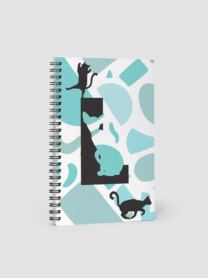 Monogram Letter L Cat Lover Geometric Blues Notebook product image (2)