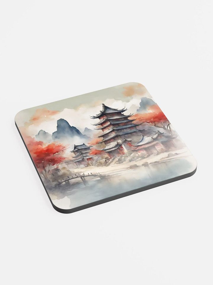 Serene Oriental Village Watercolour Coaster product image (2)