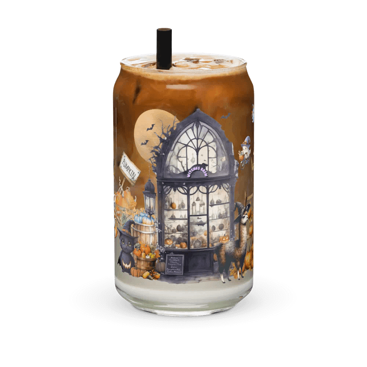 Witches Brew Coven Glass Can Tumbler | 16oz Enchanted Magic Shop Design | Whimsical Drinkware product image (1)