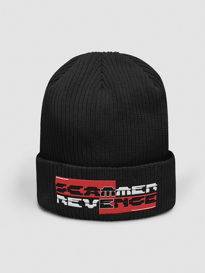 Scammer Revenge Beanie with Red & White Embroidered Logo product image (1)