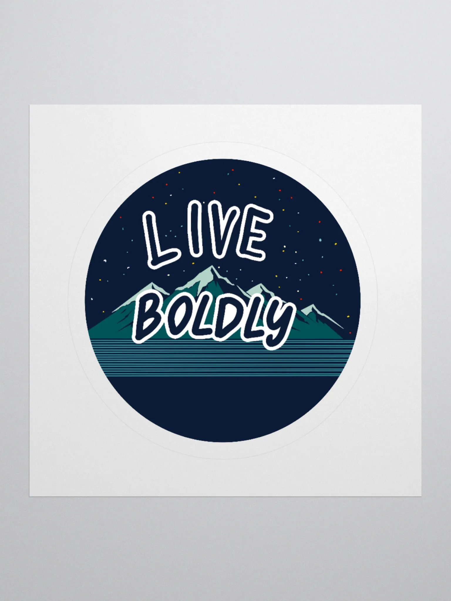 Starry Mountain Live Boldly Kiss Cut Stickers product image (1)