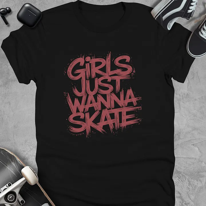 Girls just wanna skate, Skateboarding t-shirt for girls product image (1)