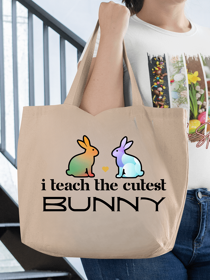 I Teach The Cutest Bunny, Teachers Eco Tote Bag - Cream product image (1)