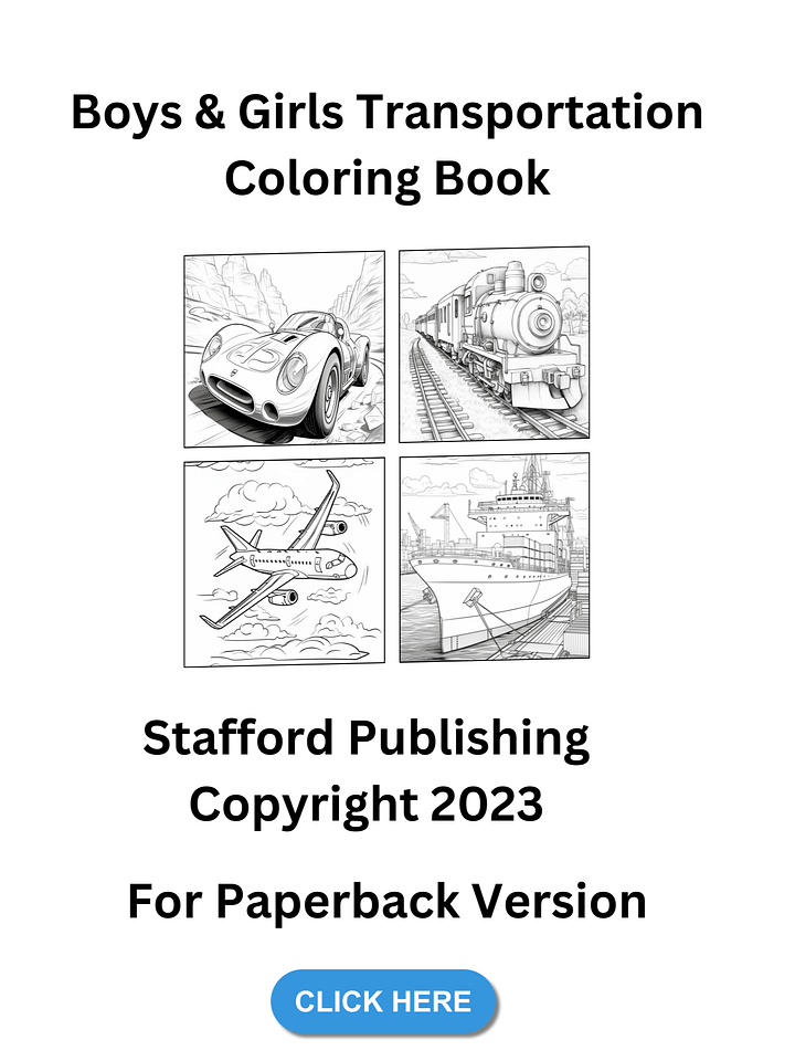 Boys & Girls Transportation Coloring Book Printable Version product image (1)