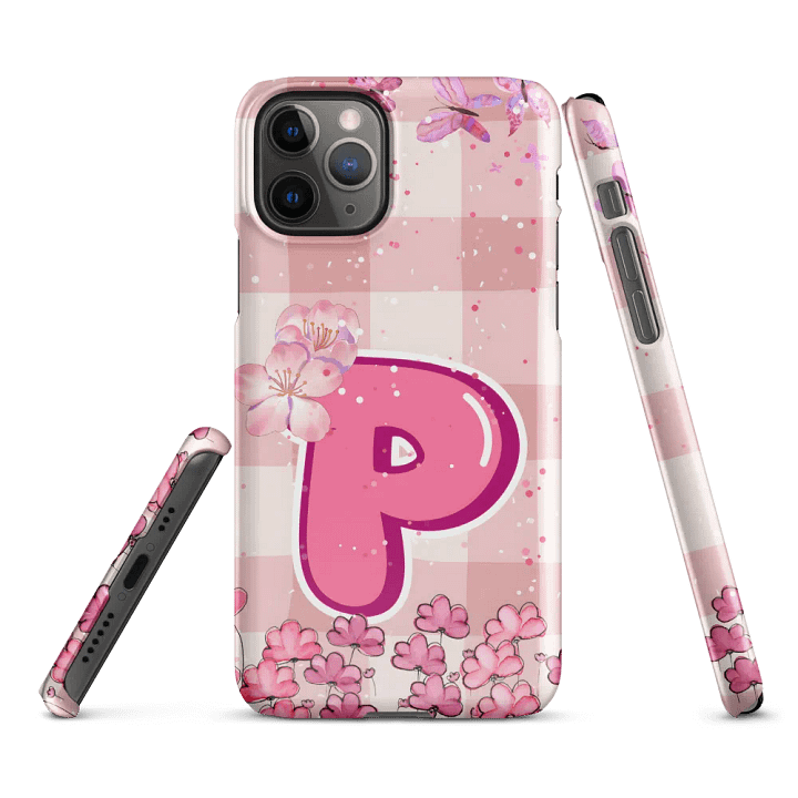 Pink Floral 'P' iPhone® Snap Case product image (2)