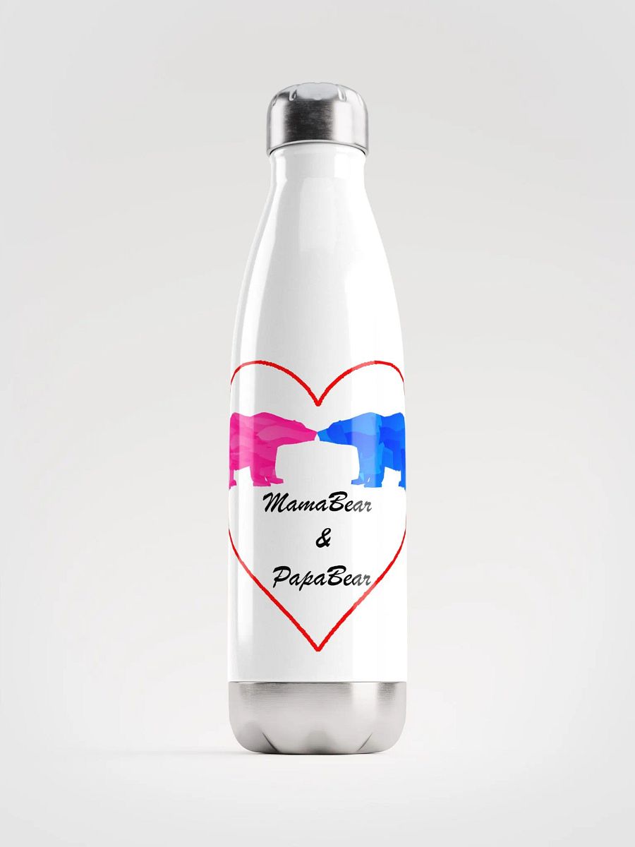 Mama & Papa Bear Water Bottle White product image (1)
