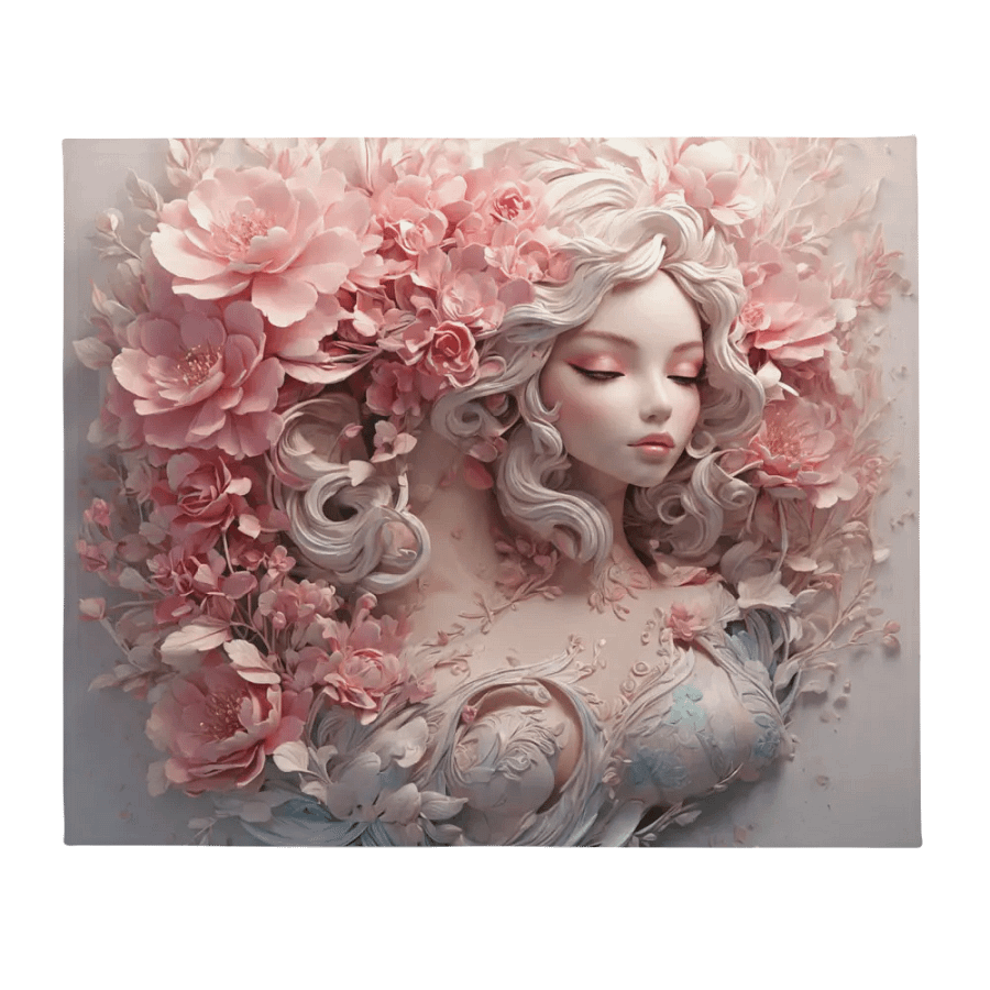 The floral girl design throw blanket product image (13)