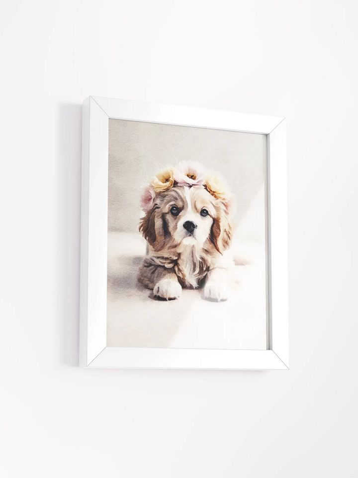 Floral Crowned Puppy - Framed Matte Poster product image (38)