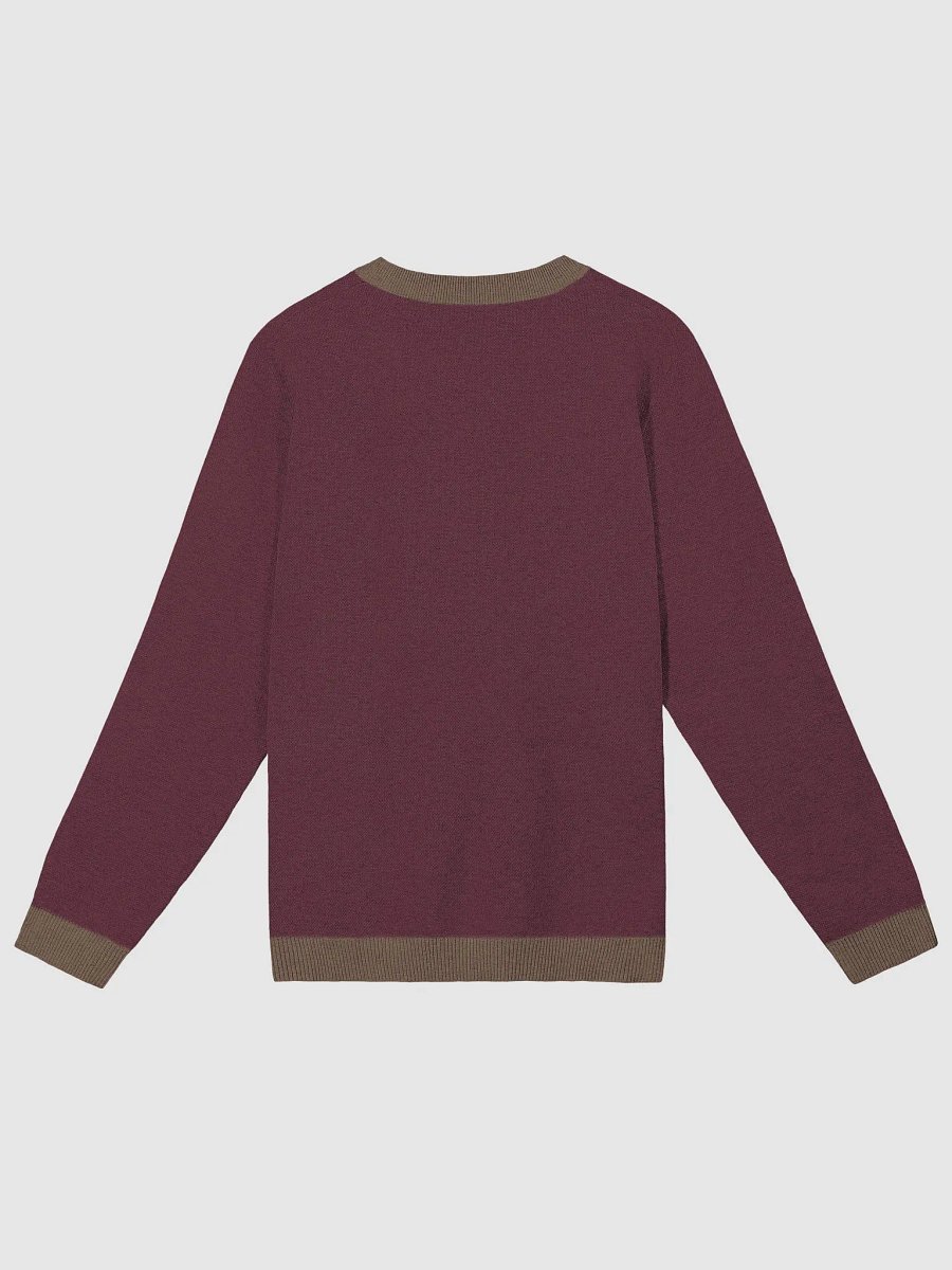 Custom Burgundy Jacquard Knit 2XL Crewneck Sweater product image (6)