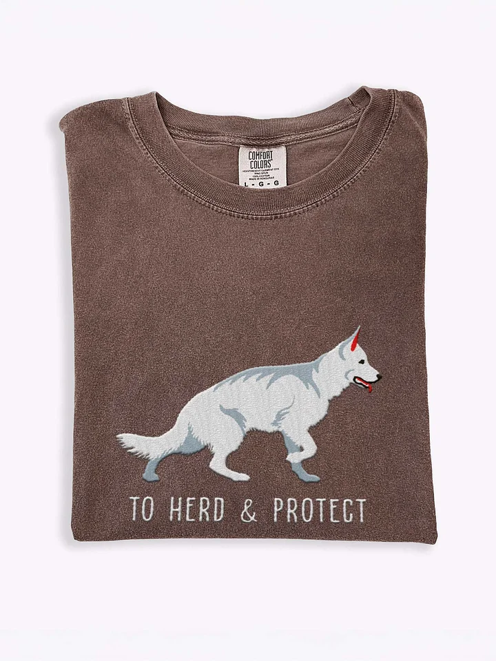 To Herd and Protect T-Shirt(Embroidered) of a German Shepherd(White) product image (2)