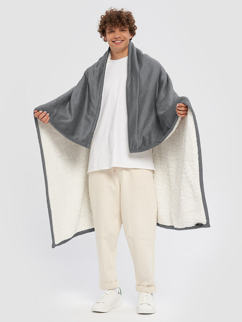 Photo showing Port Authority Embroidered Premium Sherpa Blanket