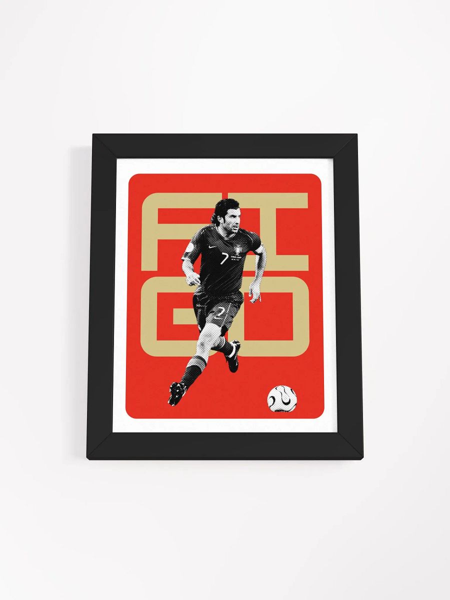 Luís Figo BW Portugal Name Art Framed Print product image (2)