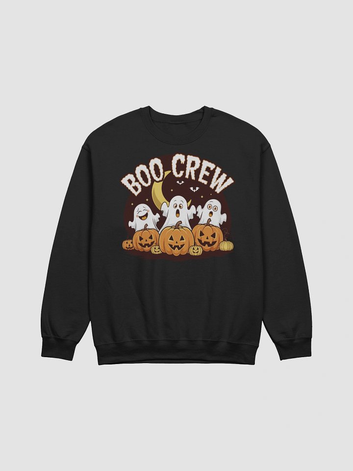 Boo Crew Halloween Ghost & Pumpkin Sweatshirt – Cozy Spooky Season Pullover product image (1)