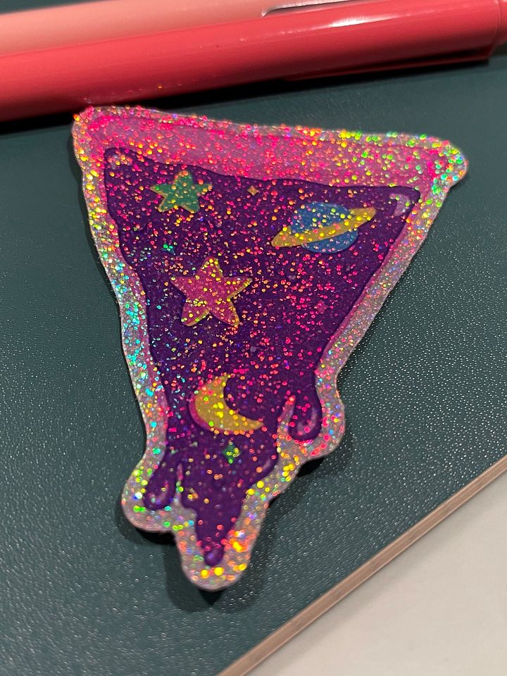 Holographic Galaxy Pizza Slice Sticker product image (2)