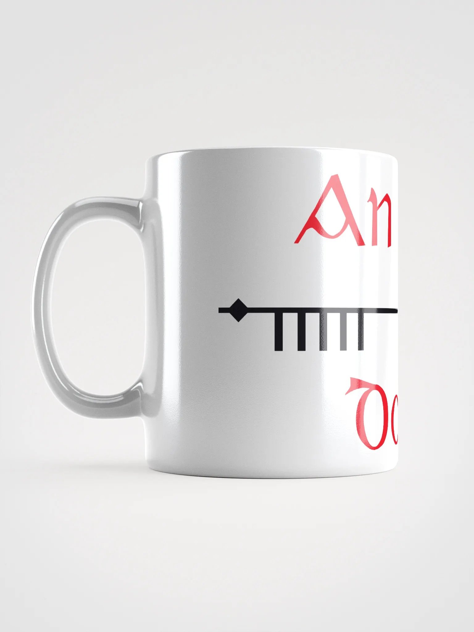 Down/An Dún Scholastic style Ogham White Glossy Mug product image (6)