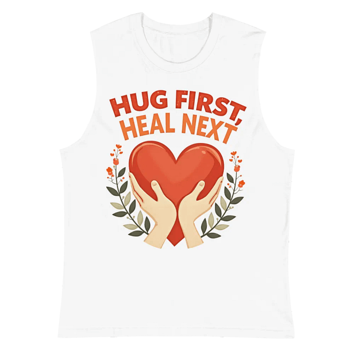 Hug First, Heal Next Muscle Tank product image (6)