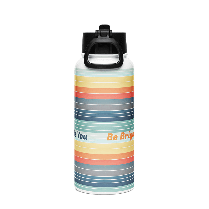 70's Sunset Stripes Water Bottle with Straw product image (2)