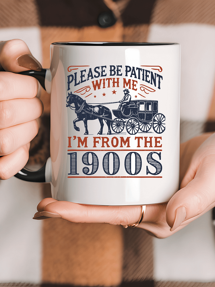 Vintage Horse Cart Coffee Mug – Funny Retro Gift with 1900s Humor product image (2)