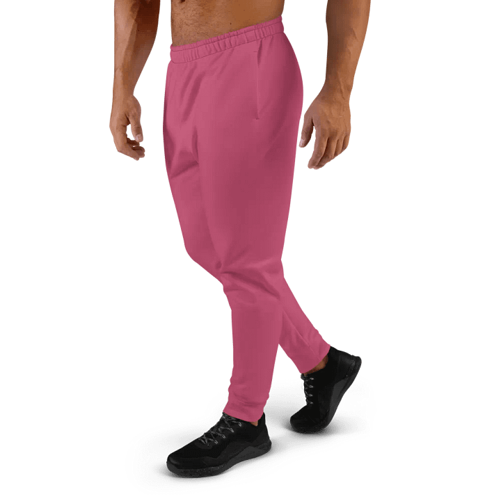 Plain Vibrant Red Soft Summer Recycled Polyester Premium Men's Joggers by Treasure Pie product image (2)