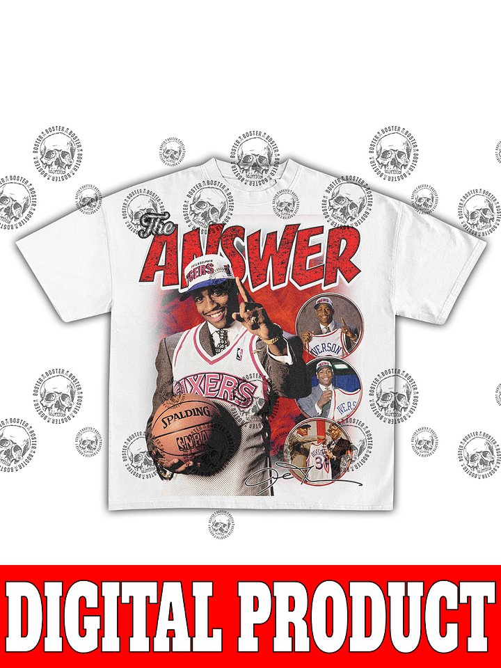 Allen Iverson "The Answer" Vintage 90s Bootleg Graphic Design product image (2)