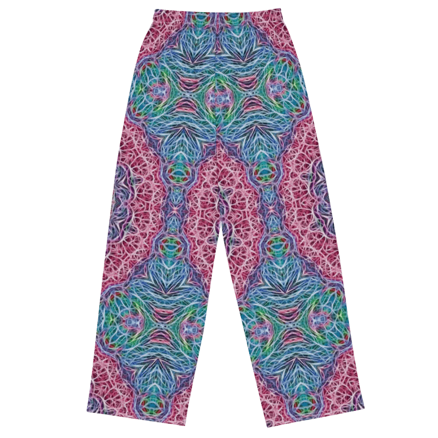 Blue Red Snowflake Kaleidoscope Wideleg Pants product image (1)