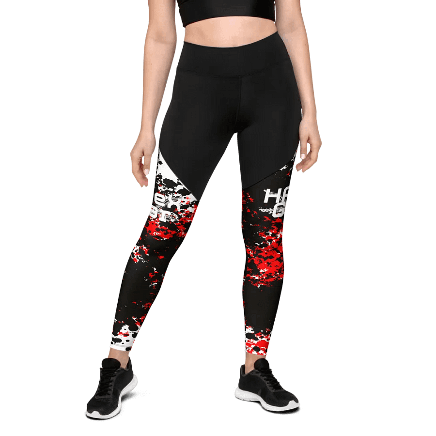 White HApex Gear Black Logo Sports Leggings product image (3)