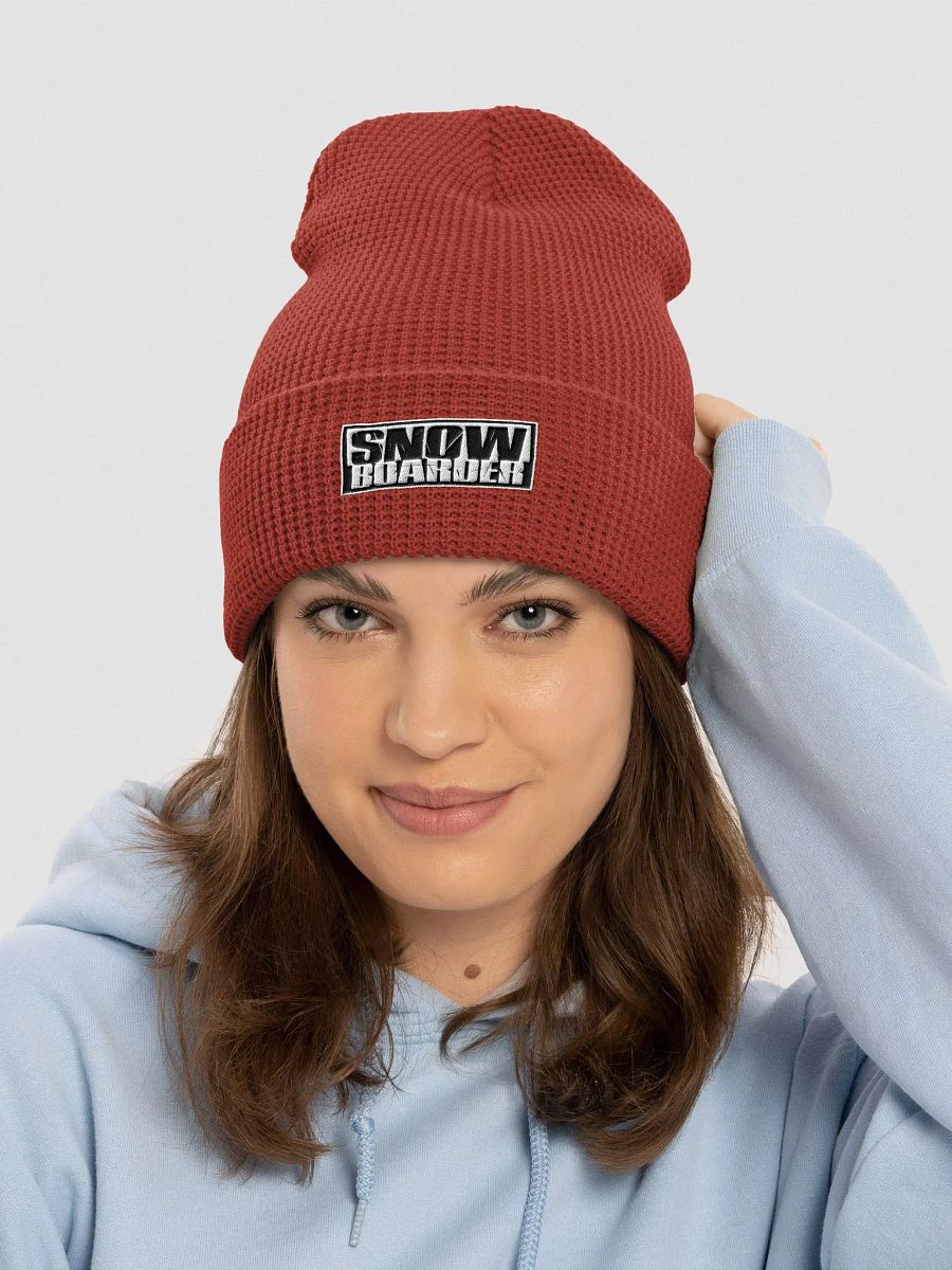 Snowboarder Logo | Cuffed Waffle Beanie product image (5)