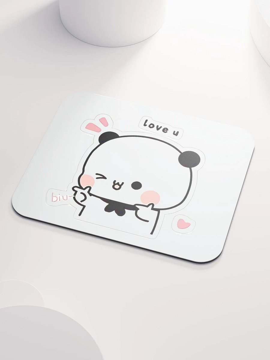 "Cute Panda Love Sticker Mouse Pad – Adorable & Expressive Design" 🐼💖 product image (3)