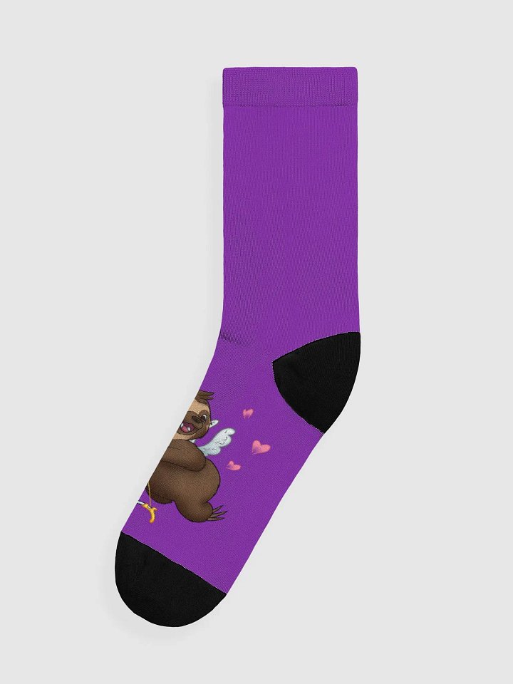 Purple Cupid Sloth Crew Socks product image (1)