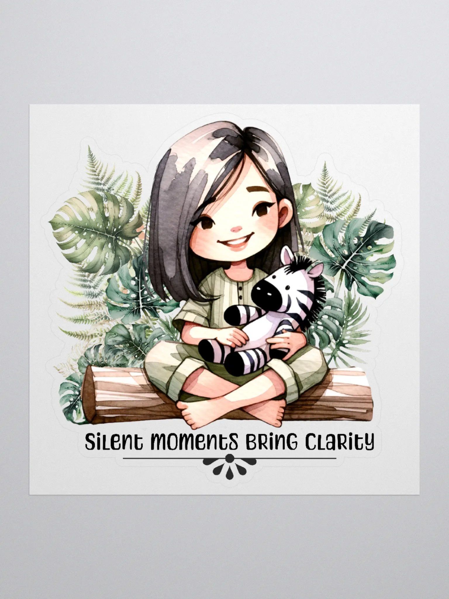 Silent moments bring clarity: vinyl sticker product image (1)