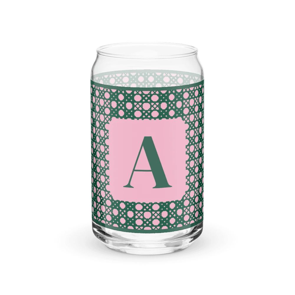 Verdant Garden Monogram A Can-Shaped Glass product image (1)