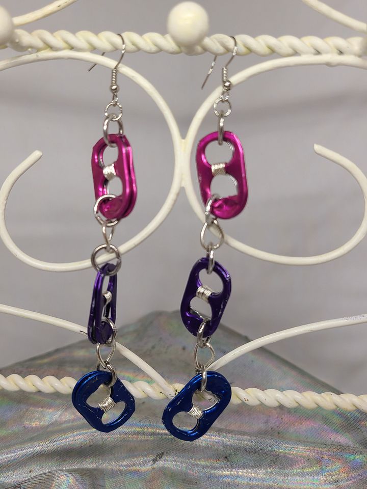 bi pride wire wrapped trash earrings product image (1)