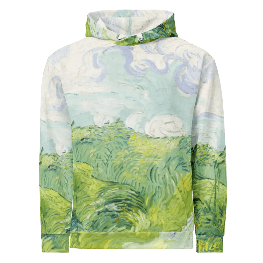 Green Wheat Fields All-Over Print Recycled Unisex Hoodie product image (1)
