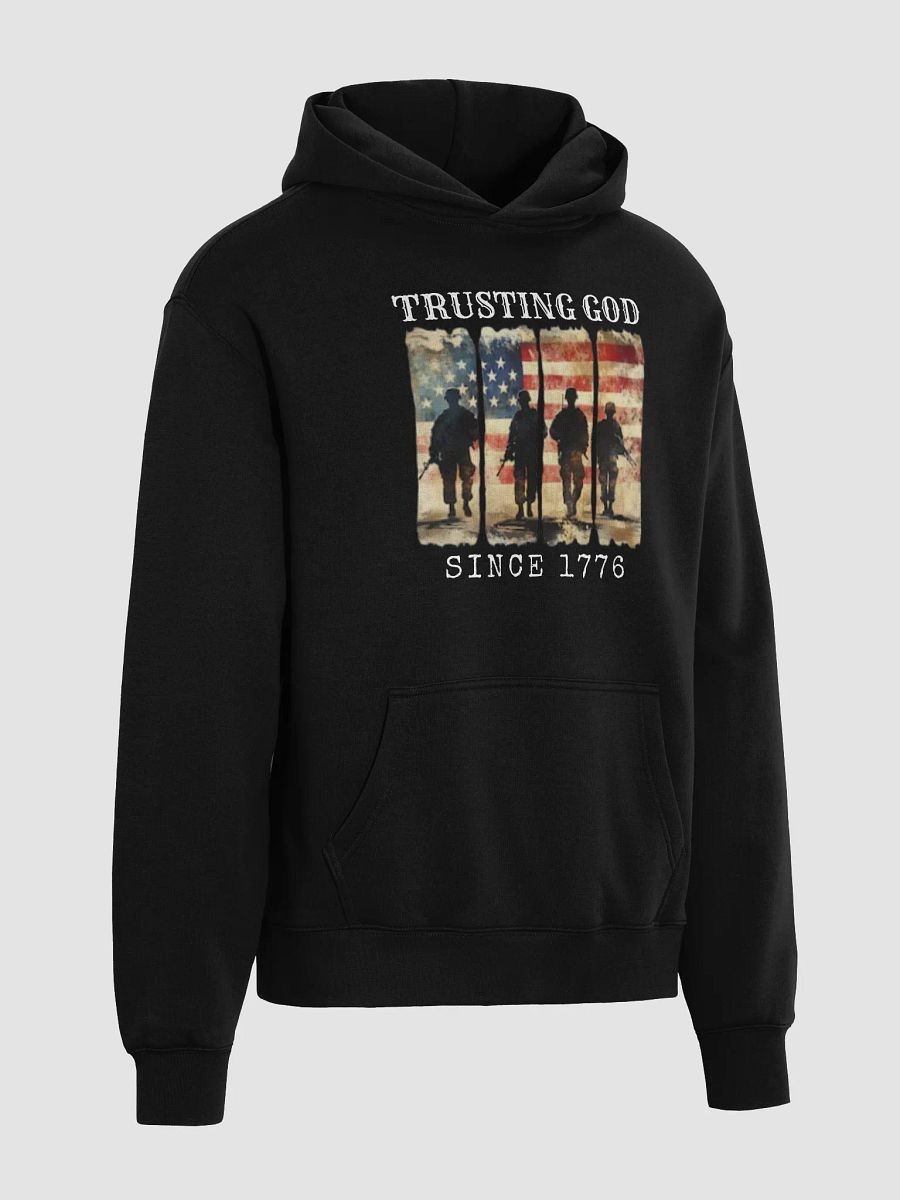 Trusting God Since 1776 American Flag Military Hoodie - Patriotic Veterans USA product image (3)