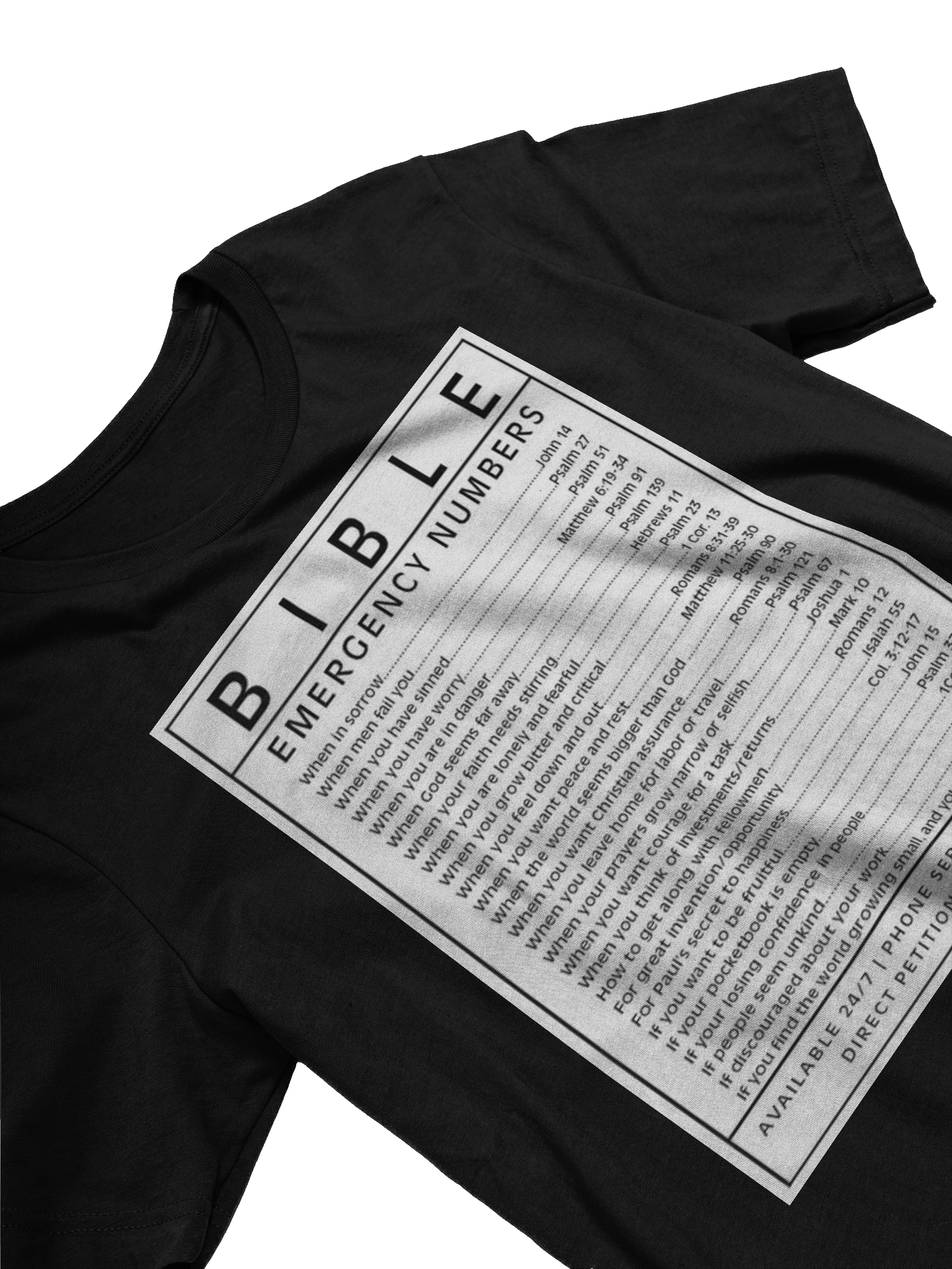 Bible Emergency Numbers T-Shirt product image (3)