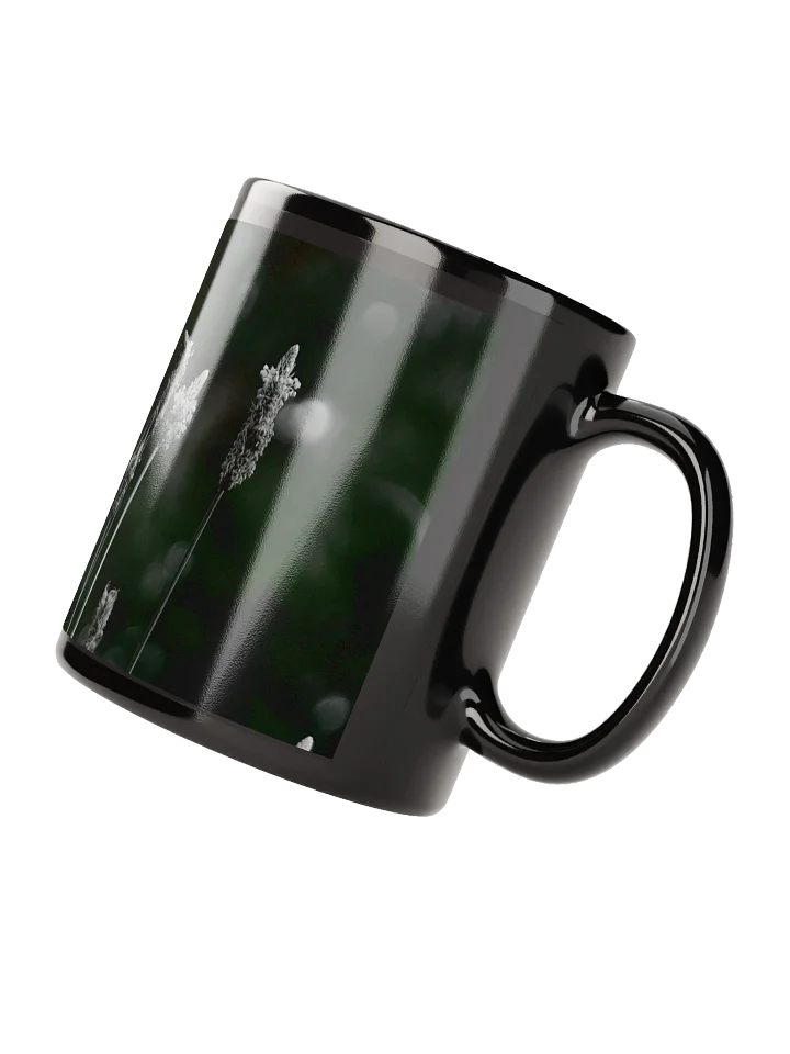 Keramiktasse schwarz - Wildblumen schwarzweiß product image (2)