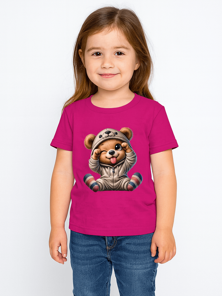 Playful Baby Bear in Hoodie Youth T-Shirt product image (1)