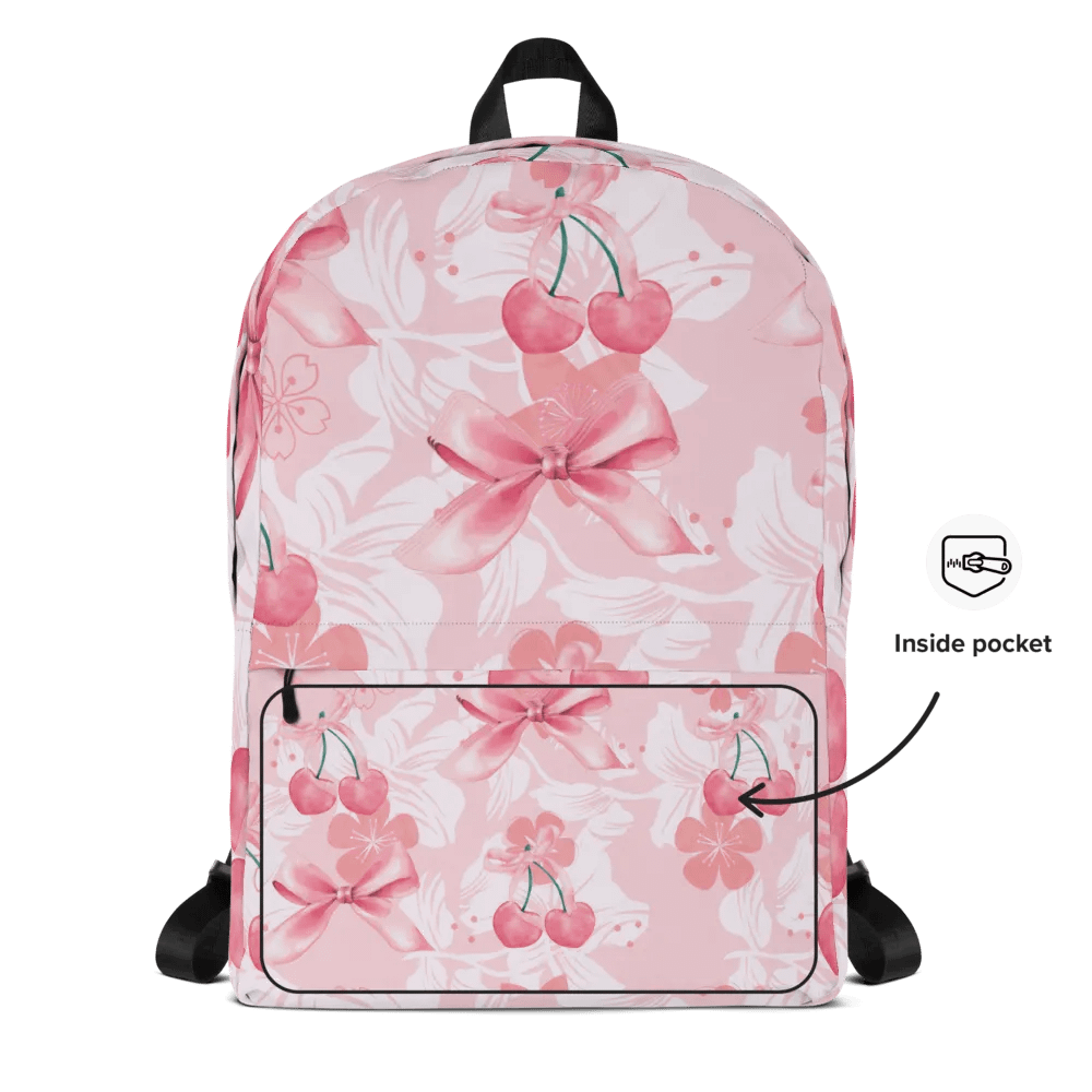 Cherry Bliss pink Backpack for feminine ladies and girls product image (4)
