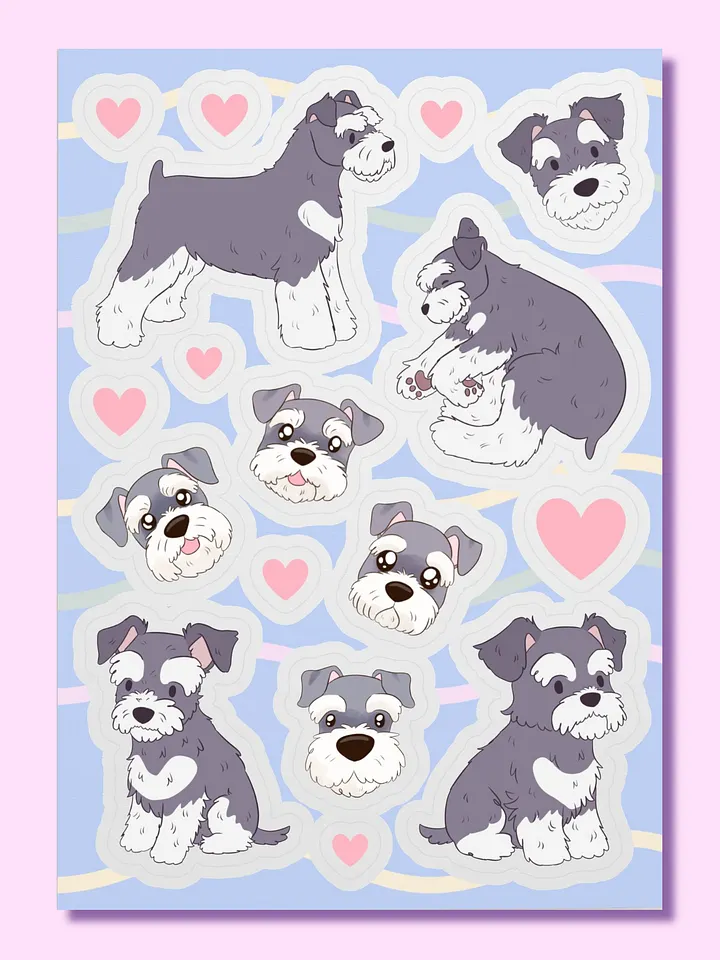 Schnauzer Love Kiss-Cut Sticker Sheet product image (1)