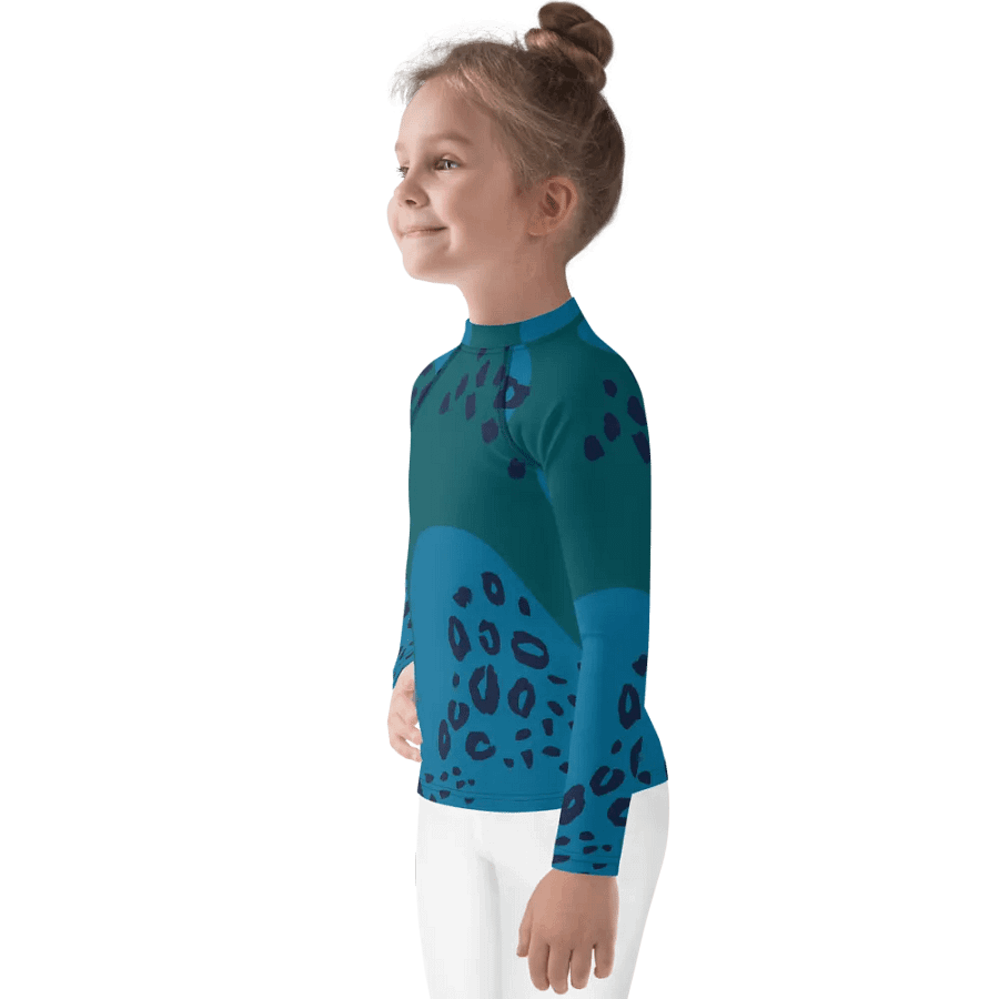 Teal Swirls Kids Rash Guard product image (3)