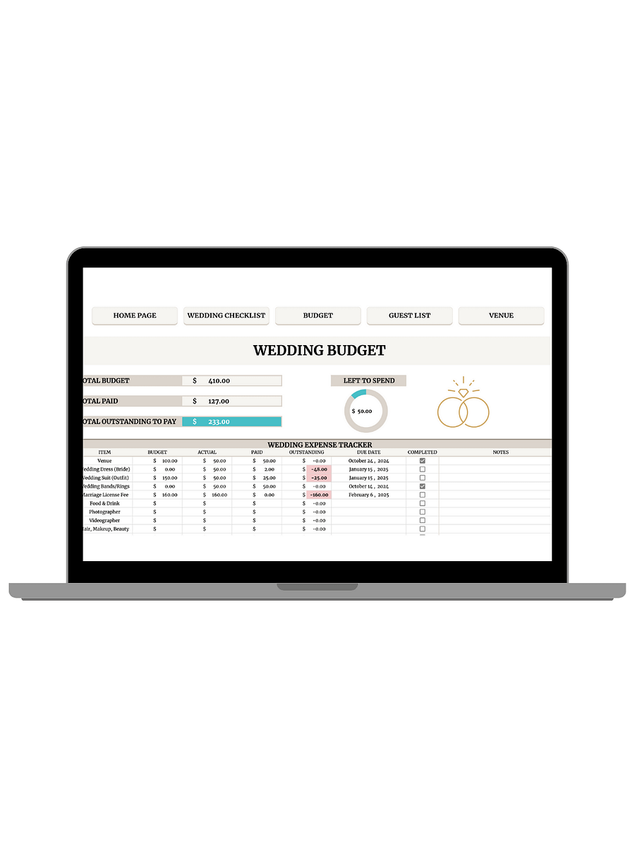 Wedding Planning Spreadsheet product image (4)