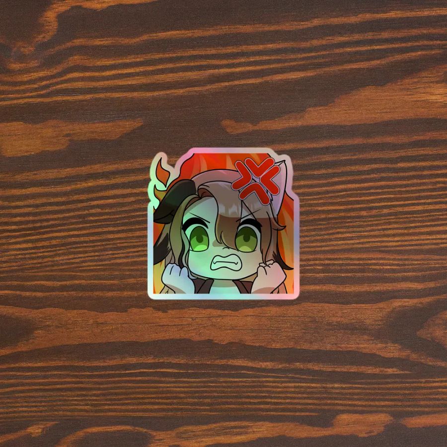 rage emote holographic sticker product image (5)
